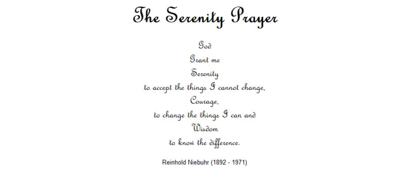 Serenity prayer